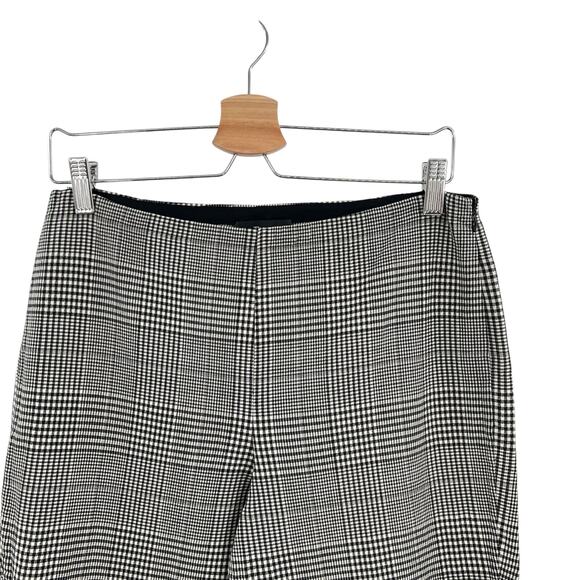 Theory Demitria Df Portland Pants Plaid Houndstooth Wool Black White Size US 8 - Picture 3 of 12